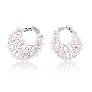 Creolen  18kt Weißgold mit 0,23ct Diamanten