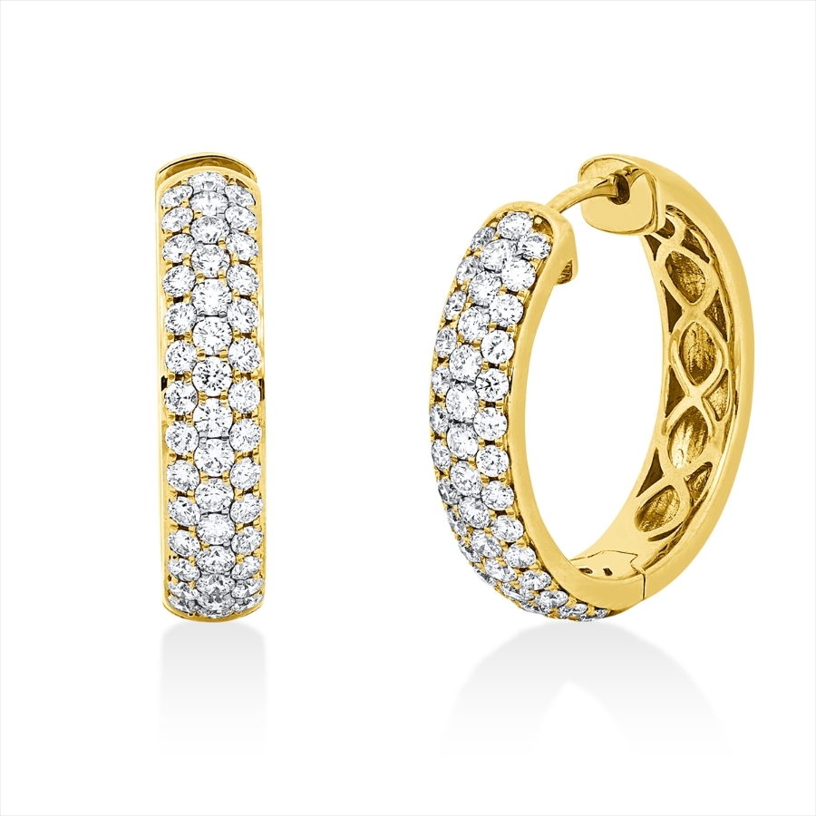 Pavé Creolen  18kt Gelbgold mit 1,57ct Diamanten