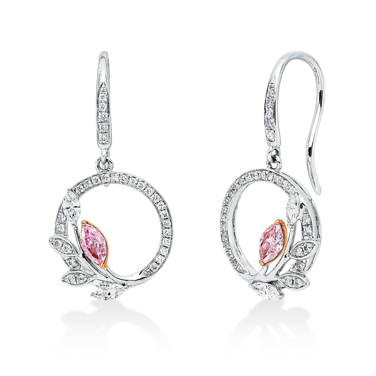 Ohrschmuck 18 kt WG+RG