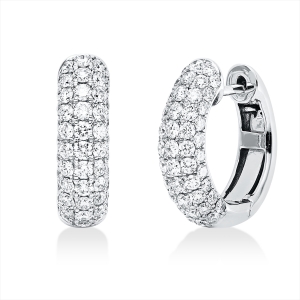 Pavé Creolen  18kt Weißgold mit 1,41ct Diamanten