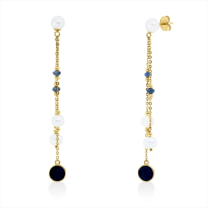 Ohrschmuck  18kt Gelbgold mit Farbstein