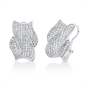 Pavé Ohrschmuck  18kt Weißgold mit 3,04ct Diamanten