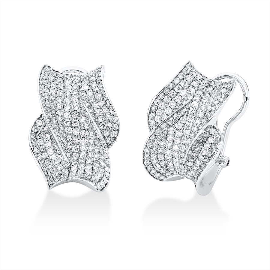 Pavé Ohrschmuck  18kt Weißgold mit 3,04ct Diamanten