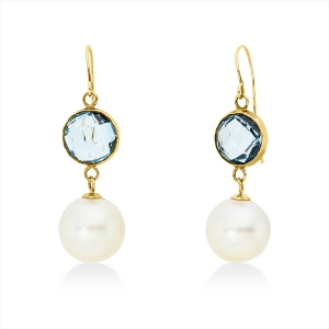 Ohrhänger  14kt Gelbgold mit Farbstein