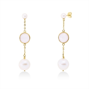Ohrschmuck  14kt Gelbgold mit Farbstein