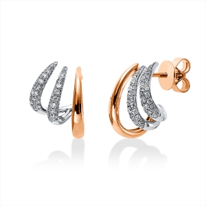 Pavé Ohrstecker  18kt Rotgold / Weißgold mit 0,58ct Diamanten