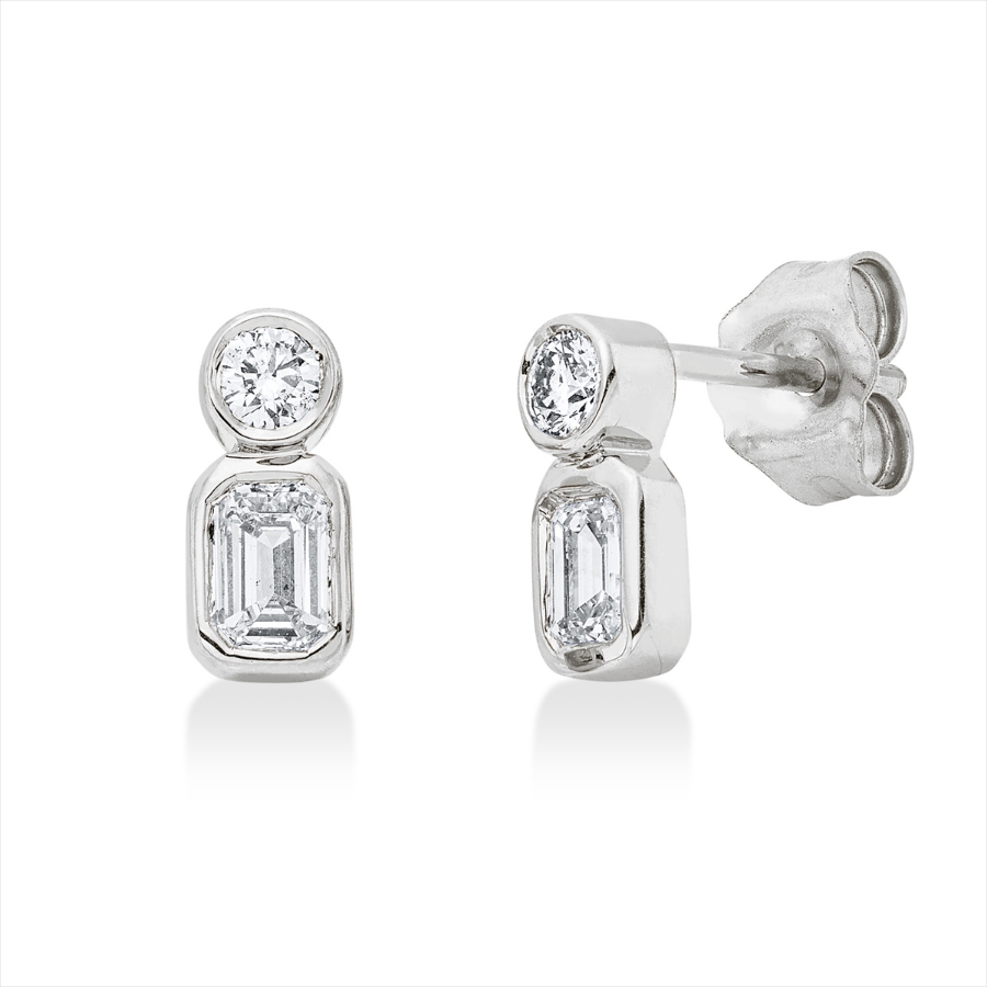 Ohrstecker Zarge 18 kt GG