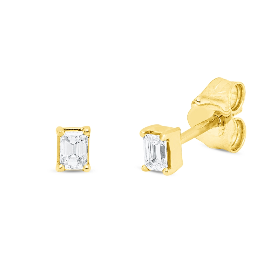 Solitaire Ohrstecker 4er-Krappe 18kt Gelbgold mit 0,16ct Diamanten