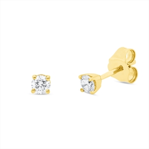 Solitaire Ohrstecker 4er-Krappe 18kt Gelbgold mit 0,20ct Diamanten