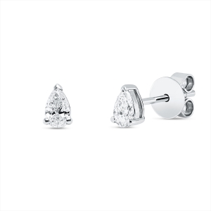 Solitaire Ohrstecker 3er-Krappe 14kt Weißgold mit 0,36ct Diamanten