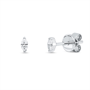 Solitaire Ohrstecker  14kt Weißgold v prongs mit 0,16ct Diamanten
