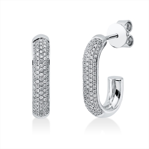 Pavé Ohrschmuck  14kt Weißgold mit 0,37ct Diamanten