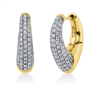 Pavé Creolen  14kt Gelbgold / Weißgold mit 0,70ct Diamanten