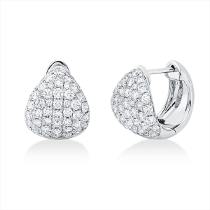 Pavé Creolen  14kt Weißgold mit 1,41ct Diamanten