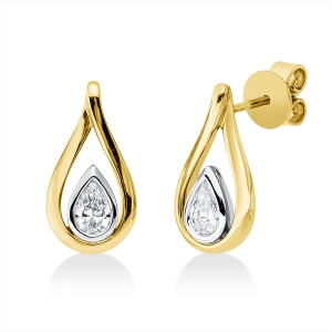 Ohrschmuck Zarge 18 kt GG+WG