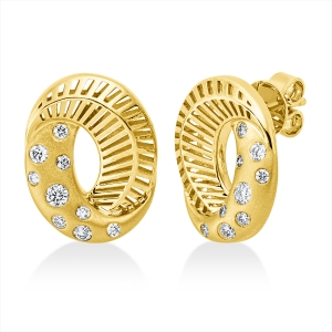 Ohrschmuck 14 kt GG, mattiert