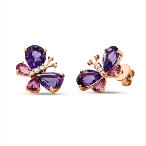Ohrstecker 18 kt RG Schmetterling