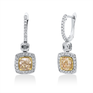 Ohrschmuck 18 kt WG+GG, 2 GIA certs