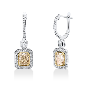 Ohrschmuck 18 kt WG+GG, 2 GIA certs