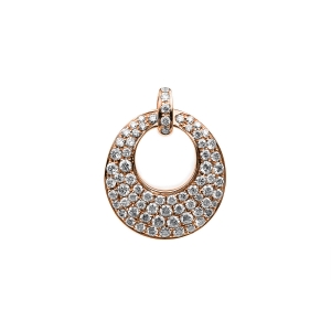 Pavé Anhänger  18kt Rotgold mit Öse mit 0,82ct Diamanten