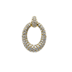 Pavé Anhänger  18kt Gelbgold mit Öse mit 1,25ct Diamanten