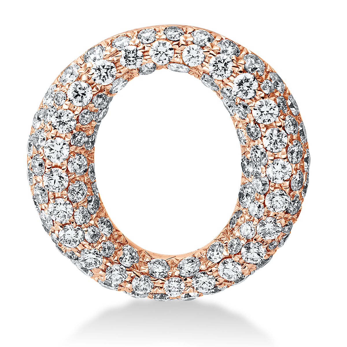 Pavé Anhänger  18kt Rotgold  Kreis mit 1,33ct Diamanten