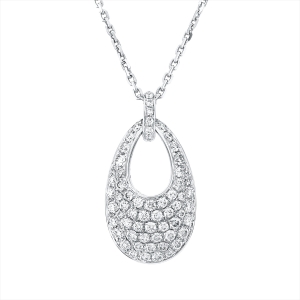 Pavé Anhänger  18kt Weißgold mit Öse Oval mit 0,74ct Diamanten