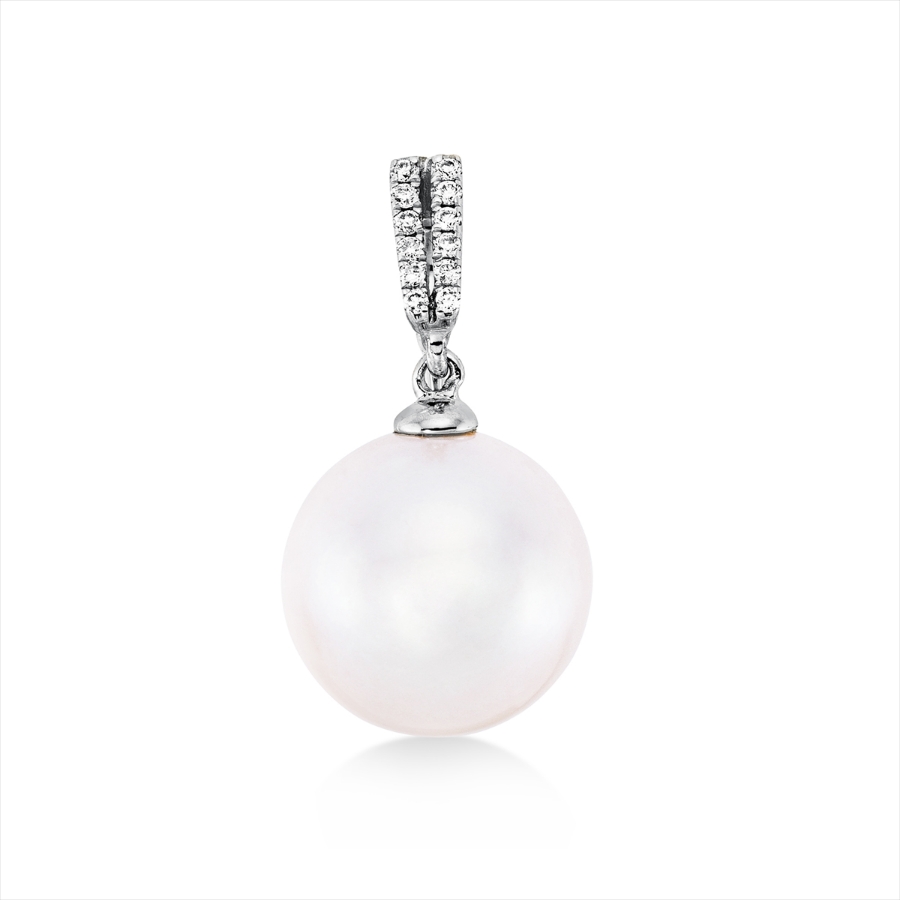 Anhänger  18kt Weißgold mit 0,05ct Diamanten