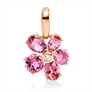 Anhänger 18 kt RG blume, mit Öse