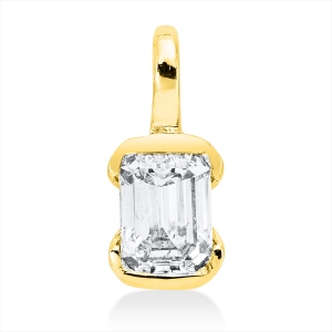 Solitaire Anhänger  18kt Gelbgold mit Öse mit 0,16ct Diamanten