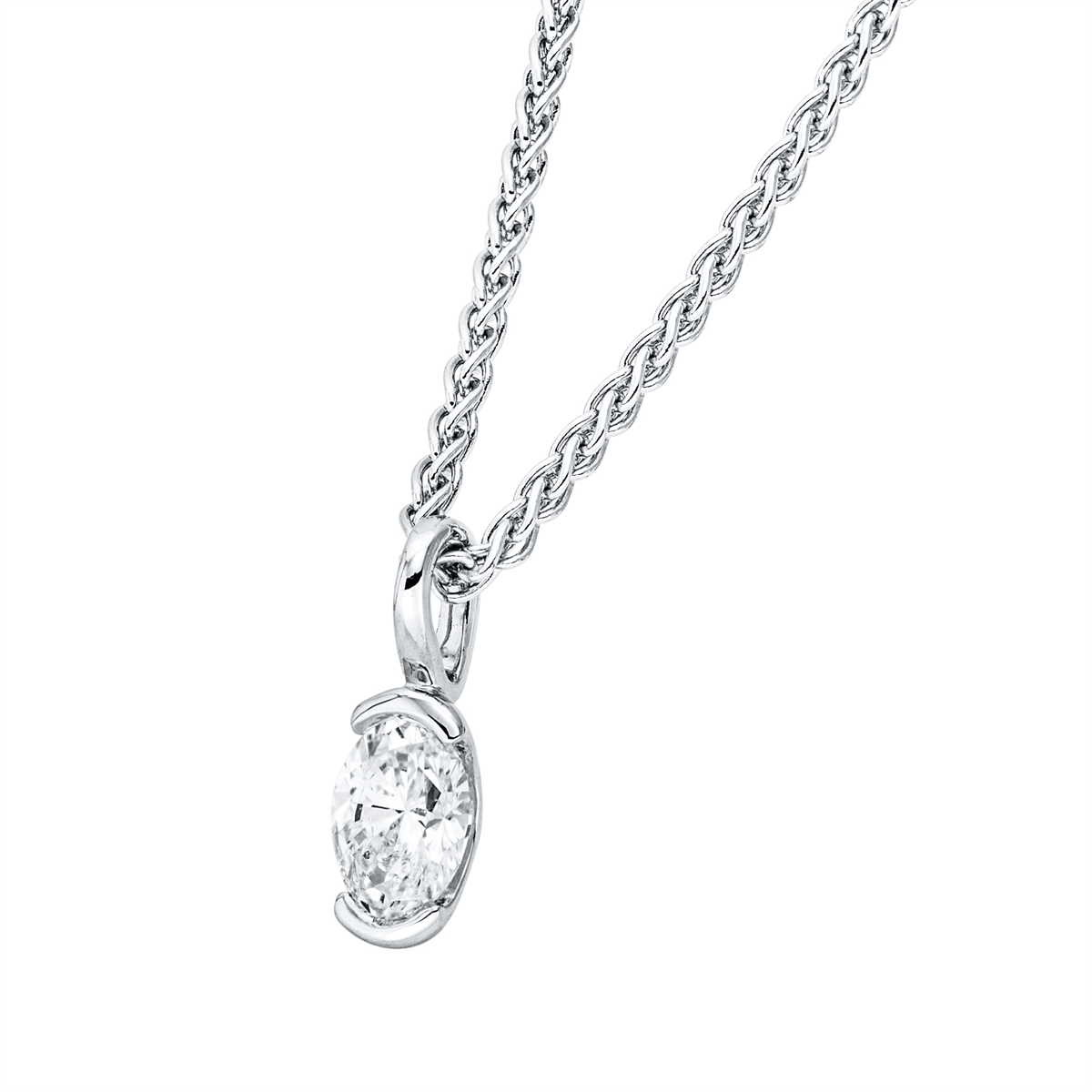 Solitaire Anhänger  18kt Weißgold mit Öse mit 0,17ct Diamanten