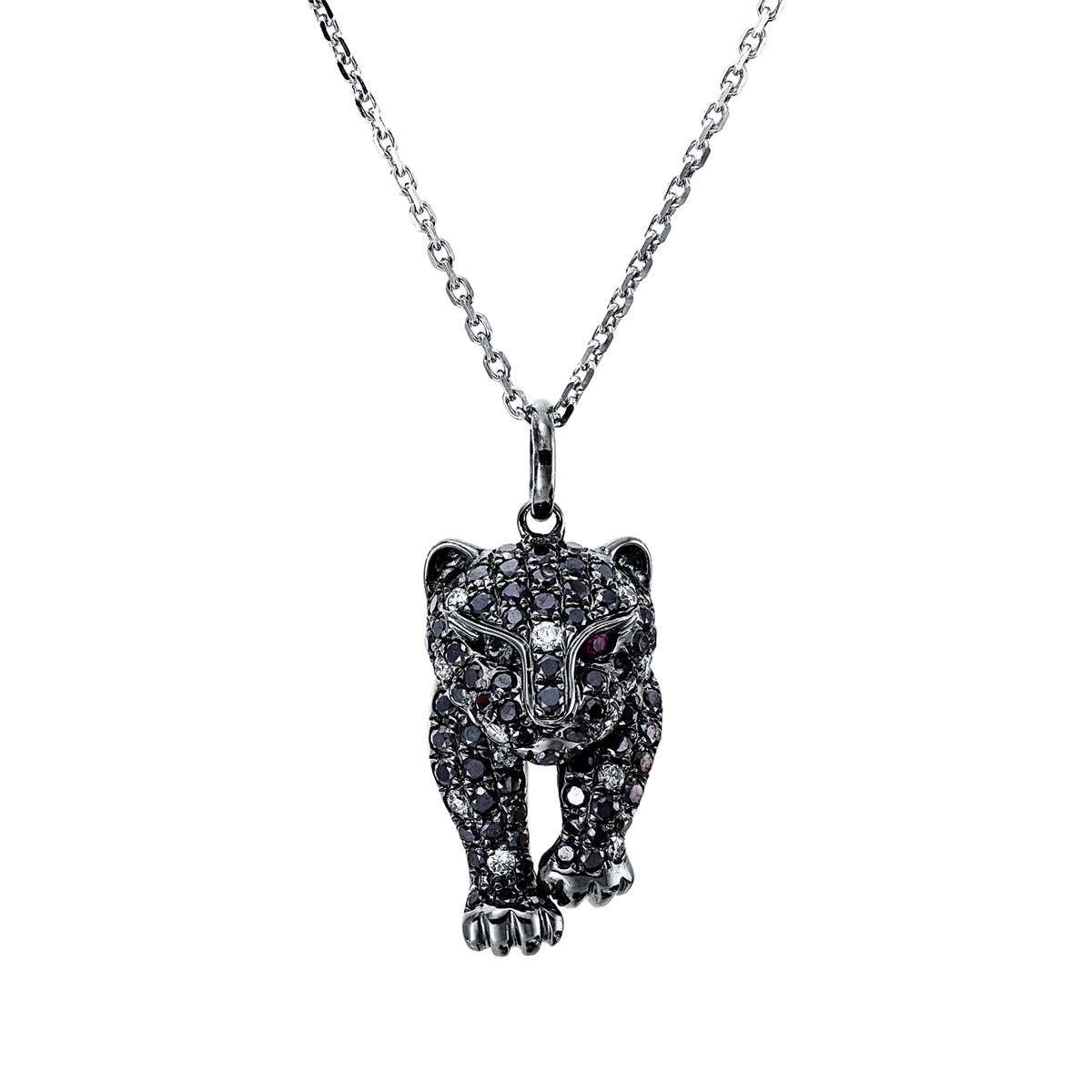 Anhänger 18 kt WG, Fassung teils schwarz rhodinie