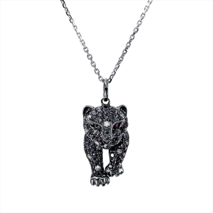 Anhänger 18 kt WG, Fassung teils schwarz rhodinie