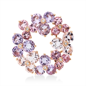 Brosche 18 kt RG, brooch & pendant