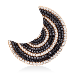 Anhänger 18 kt RG, Fassung teils schwarz rhodinie