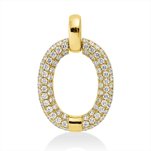 Pavé Anhänger  18kt Gelbgold mit Öse mit 0,75ct Diamanten
