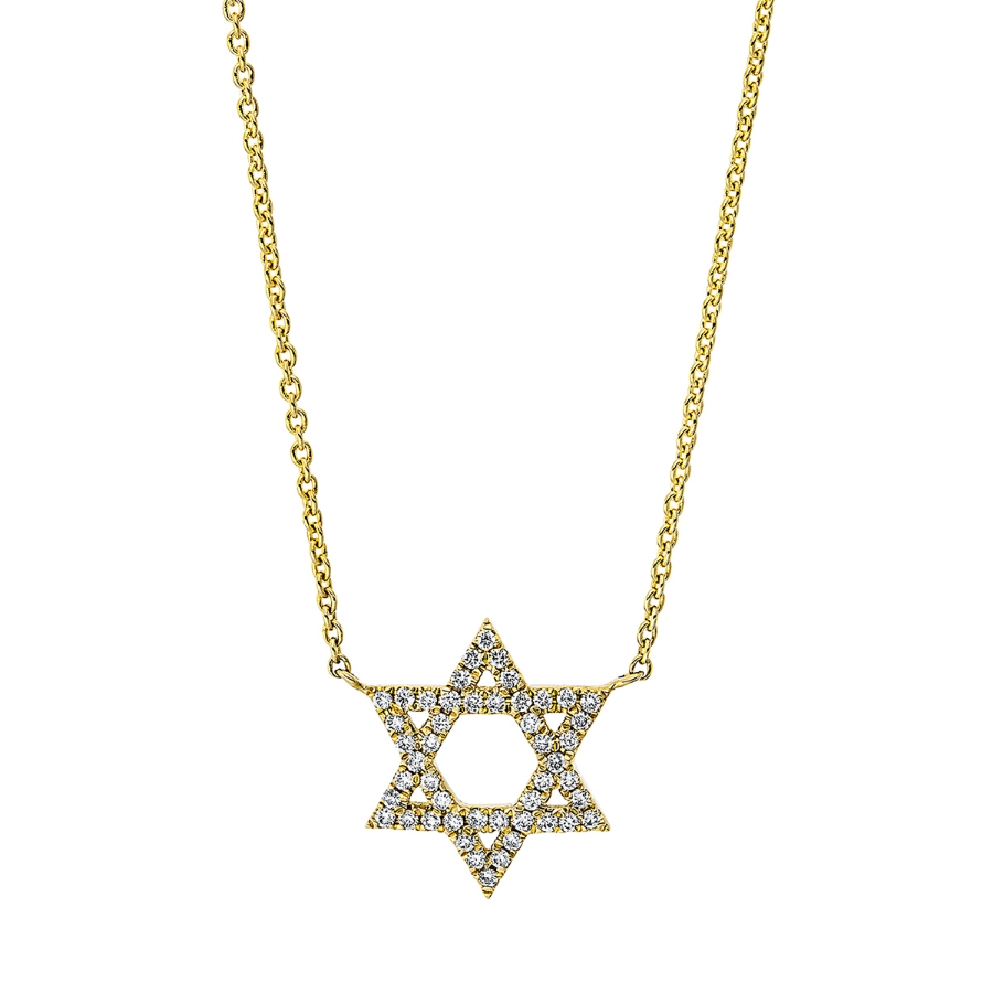 Collier 18 kt GG Davidstern, mit ZÖ 40 cm & 43 cm