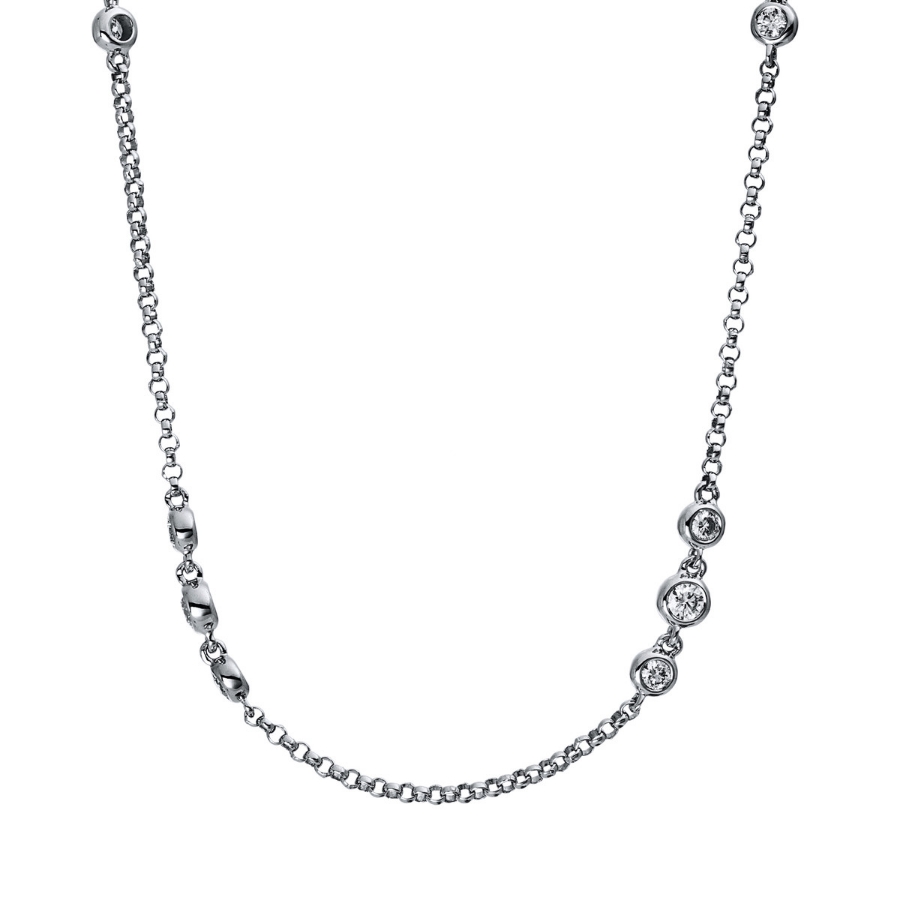 Collier Zarge 18 kt WG, mit ZÖ 40 cm + 43 cm