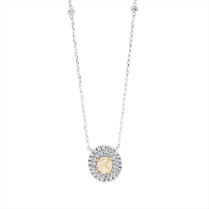 Collier 4er-Krappe 18 kt WG+GG, mit ZÖ 38 cm, 40.5 cm