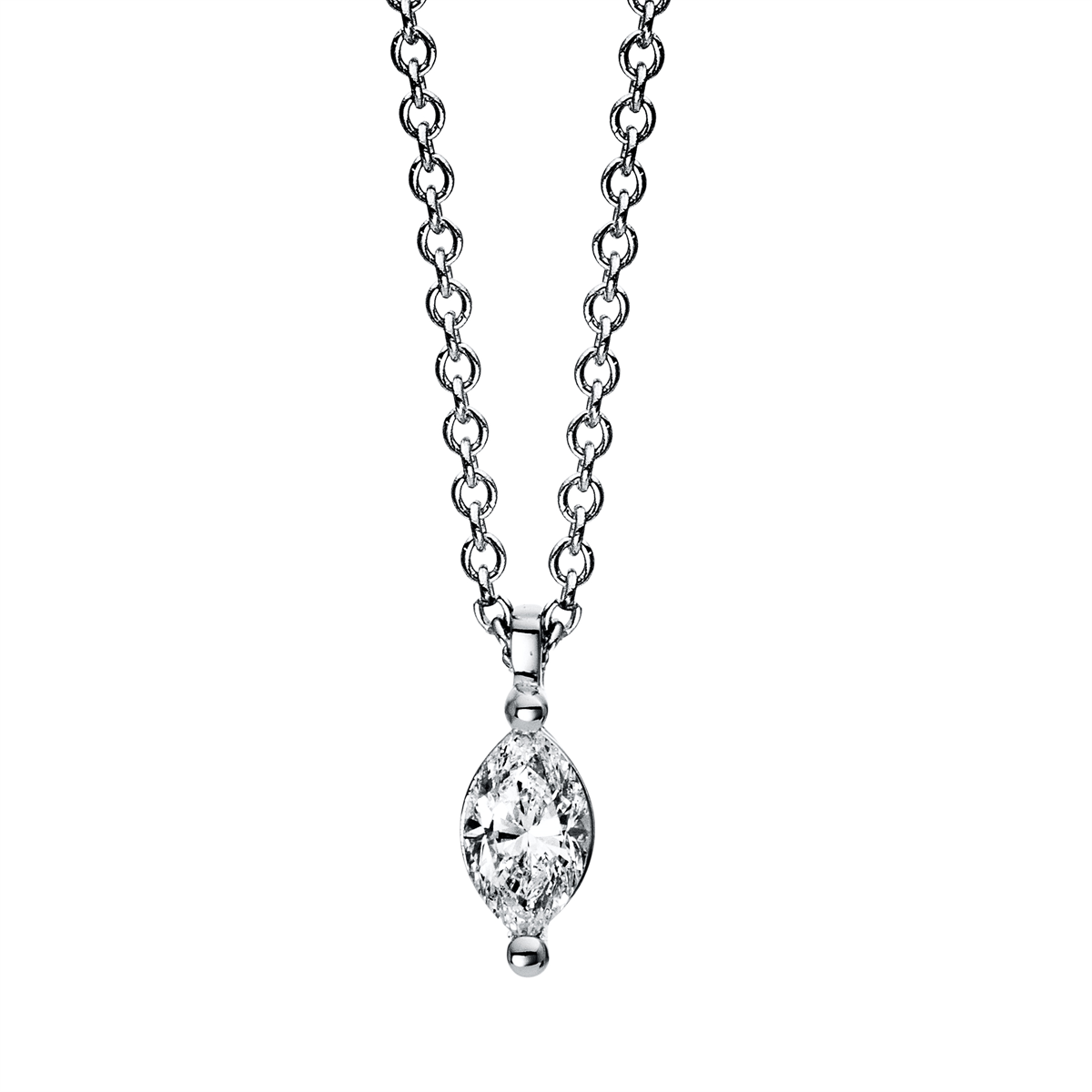 Solitaire Collier 2er-Krappe 18kt Weißgold mit 0,15ct Diamanten