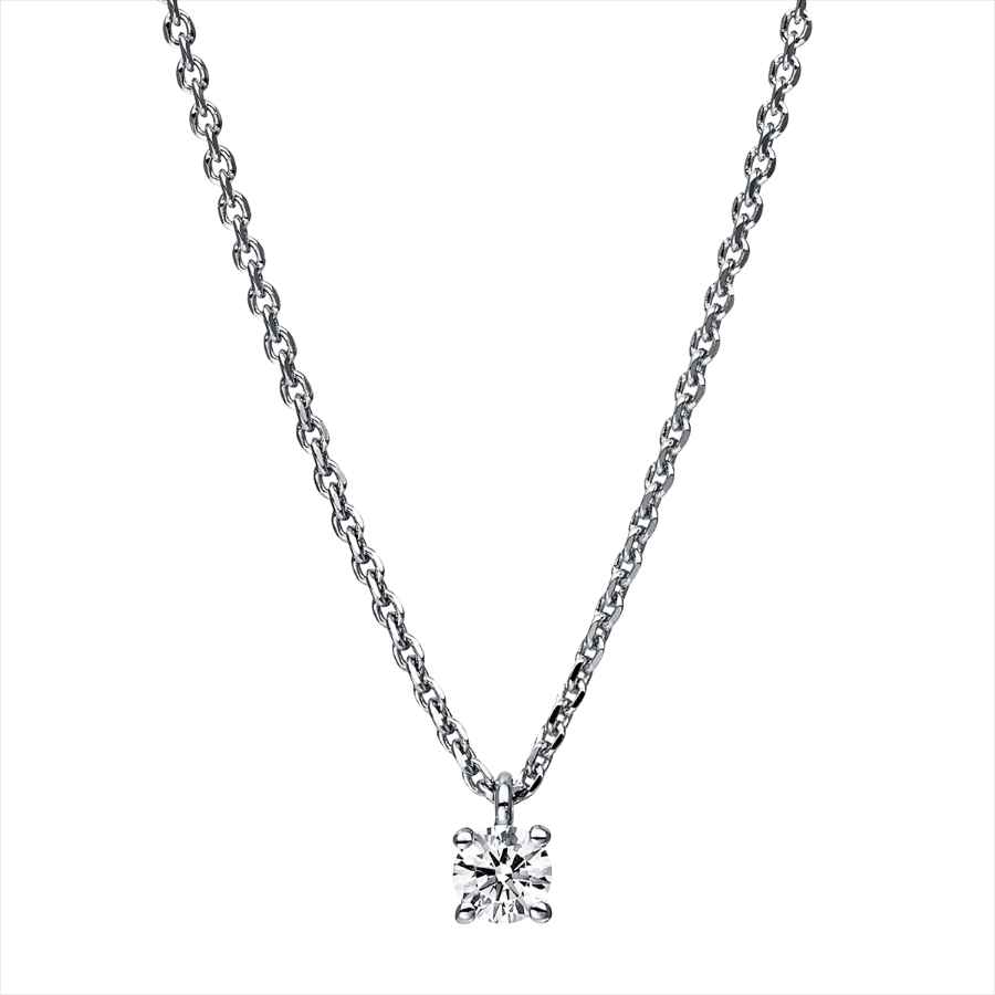 Solitaire Collier 4er-Krappe 18kt Weißgold mit 0,15ct Diamanten