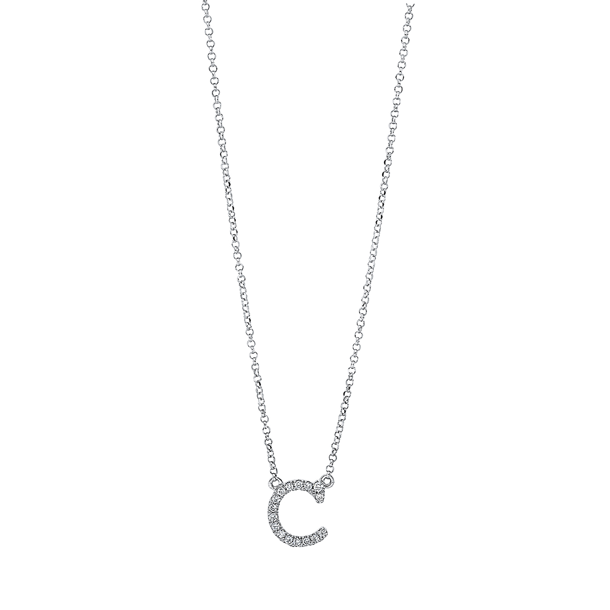 Collier 18 kt WG C, mit ZÖ 38 cm & 40,6 cm