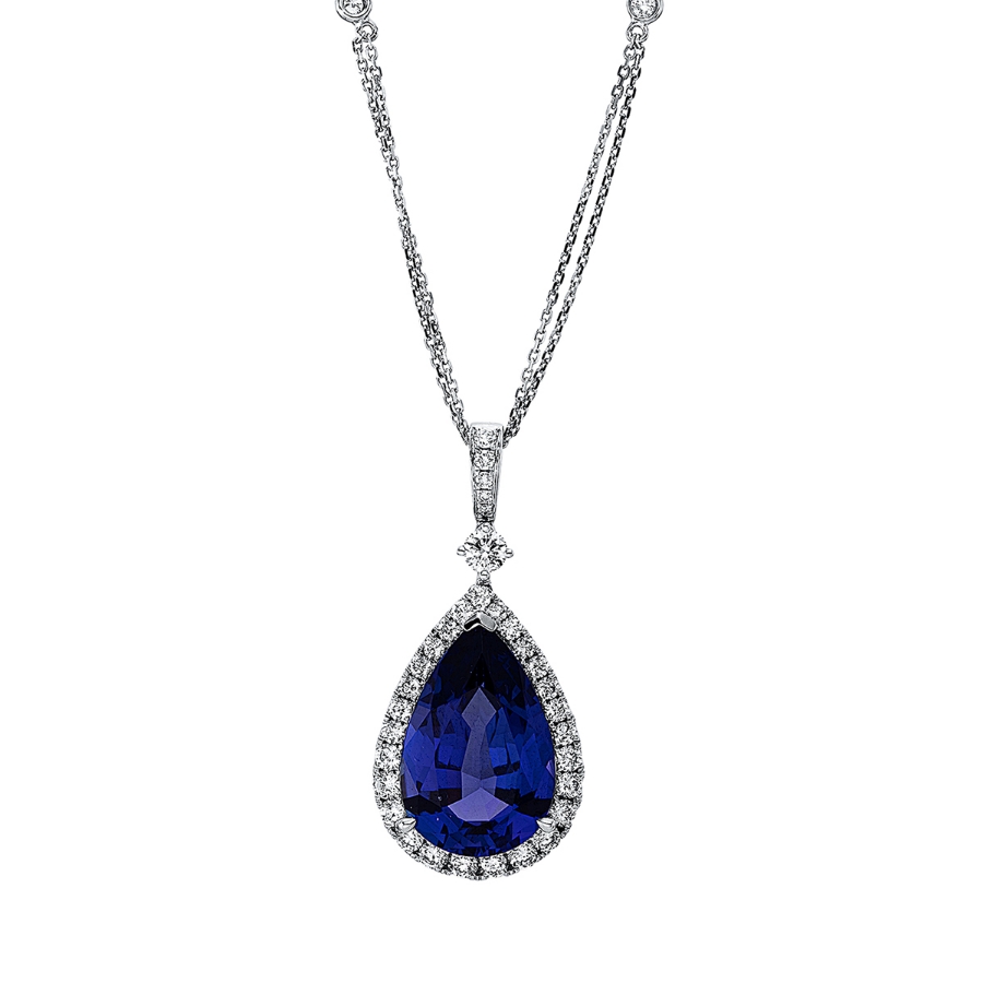 Collier 3er-Krappe 18 kt WG, mit Öse