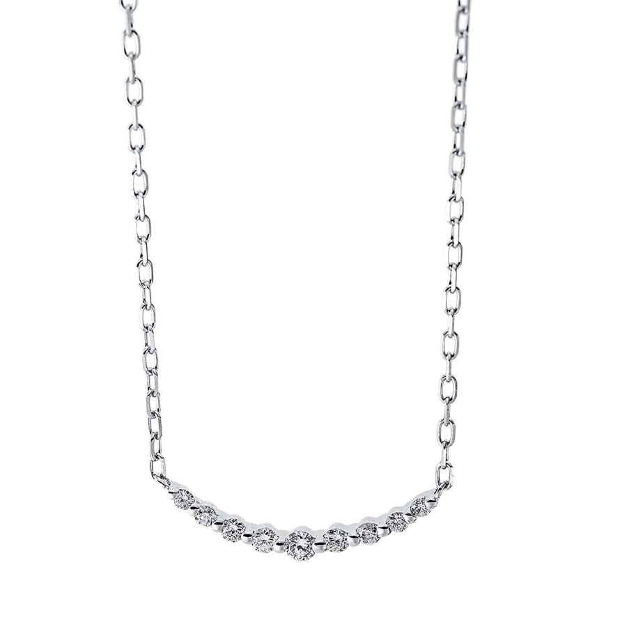Collier 14 kt WG, mit ZÖ 40 cm + 43 cm