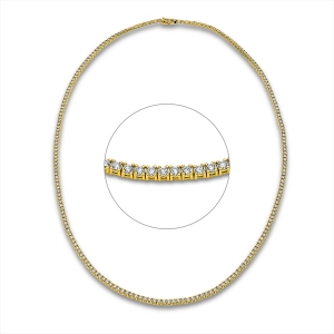 Tenniscollier  18kt Gelbgold mit 9,40ct Diamanten