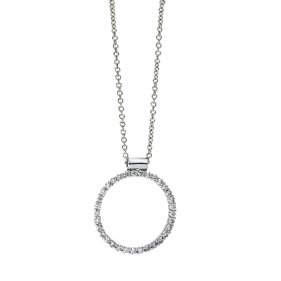 Collier 14 kt WG Kreis, mit ZÖ 40 cm