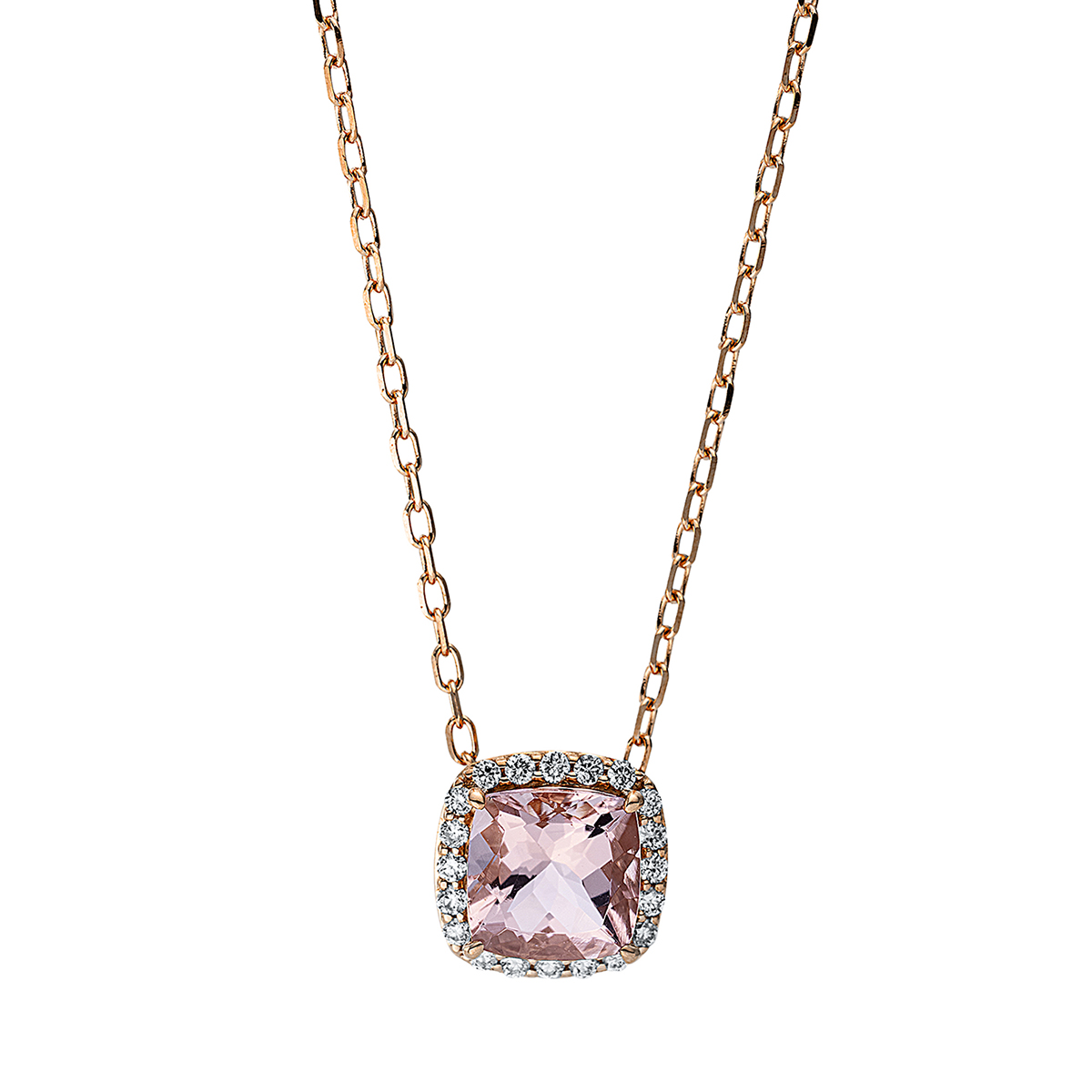Collier 4er-Krappe 18 kt RG, mit ZÖ 40 cm + 43 cm