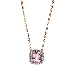 Collier 4er-Krappe 18 kt RG, mit ZÖ 40 cm + 43 cm