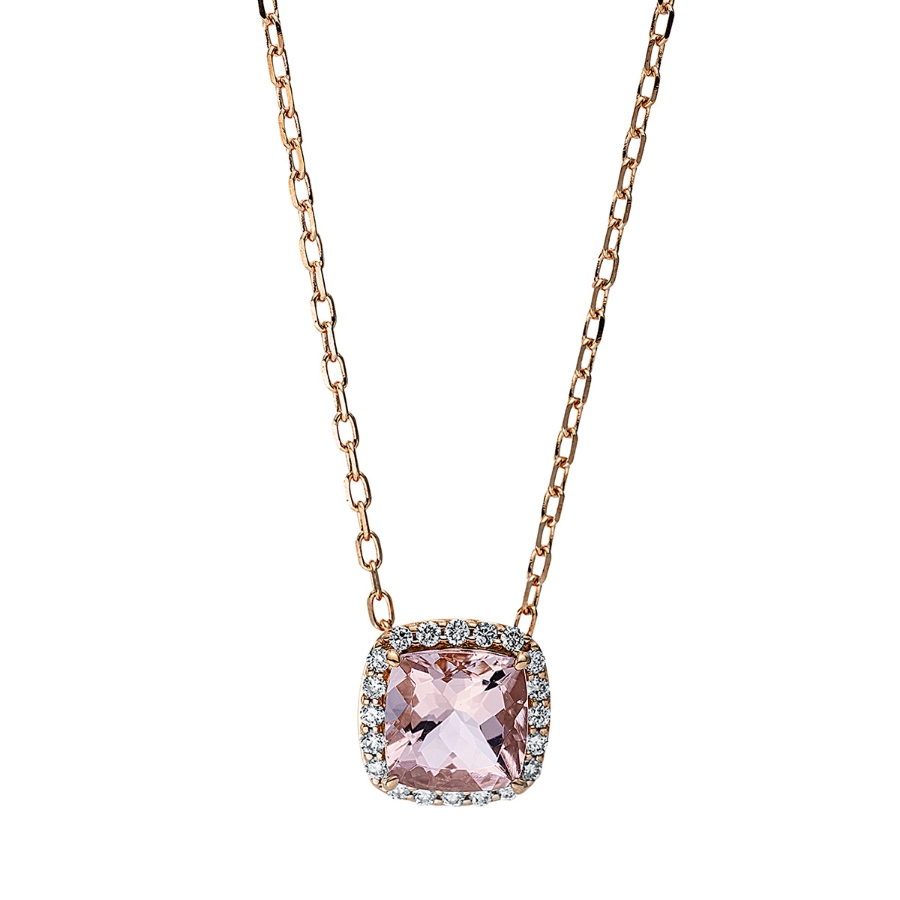 Collier 4er-Krappe 18 kt RG, mit ZÖ 40 cm + 43 cm