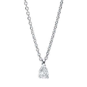 Solitaire Collier  18kt Weißgold mit ZÖ 42 cm mit 0,10ct Diamanten